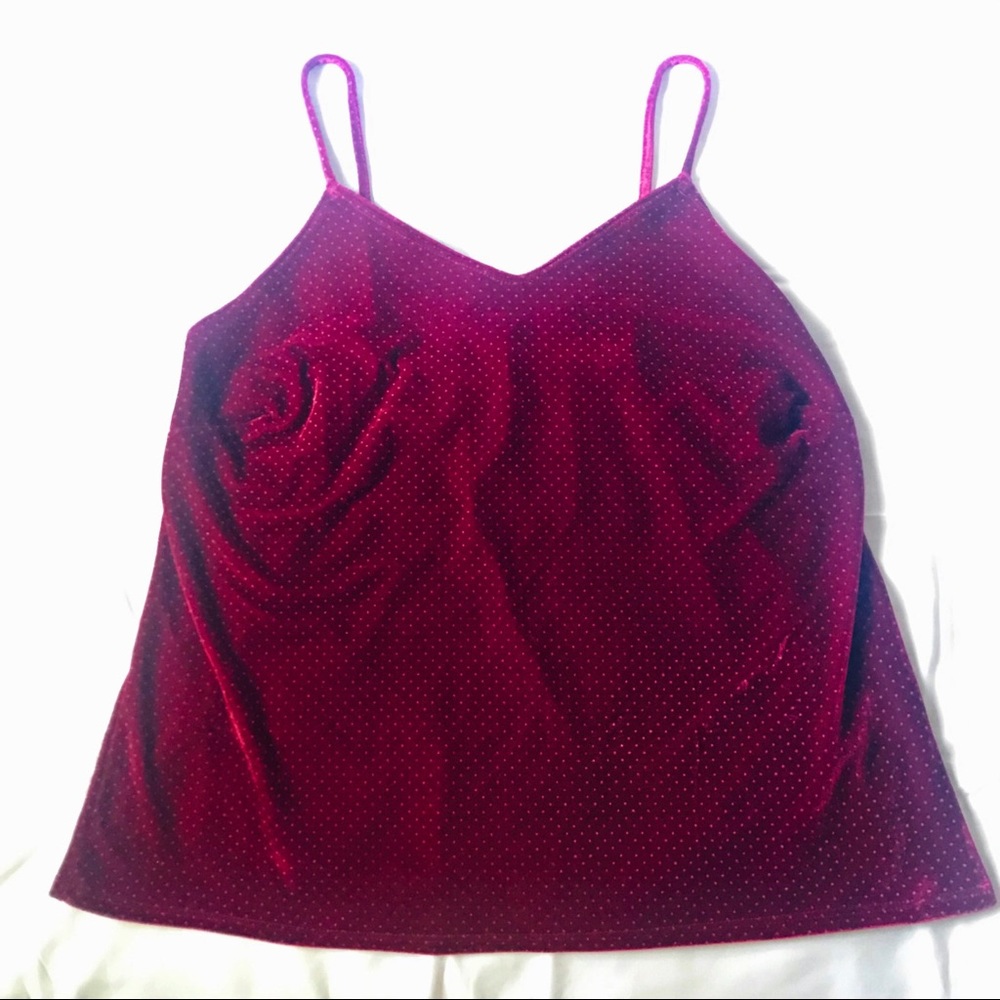 Lavender Field Red Velvet Polka Dot Tank